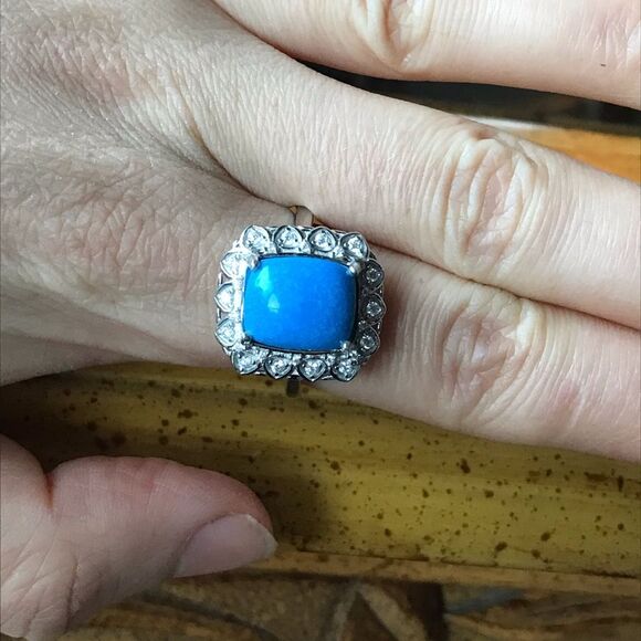 Natural Ceruleite Sterling Silver Ring Size 10 - Picture 4 of 9